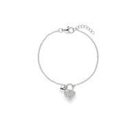 Armband S.OLIVER "Heart, Herz", silberfarben, kristallweiß, kristallweiß, Armbänder, Mädchen, 16cm, Silber 925 (Sterlingsilber), Armband, mit Zirkonia (synth.) (51448028-0) silberfarben, kristallweiß,
