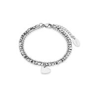 Armband S.OLIVER "Herz", silber (silberfarben, silberfarben), Armbänder, Damen, 20cm, Edelstahl, Armband, mit Glasstein (42089763-0) silberfarben, silberfarben