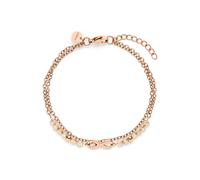 Armband S.OLIVER "Infinity Beads, Unendlichkeitsschleife", rosa (roségoldfarben, rosa, rosa), Armbänder, Damen, 21cm, Edelstahl, Armband, mit Kristallstein (synth.) (11295364-0) roségoldfarben, rosa, 