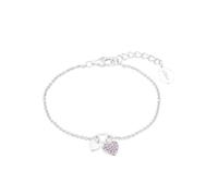 s.Oliver Armband 925 Sterling Silber Mädchen Kinder Armschmuck, mit Zirkonia synth., 14+2 cm, Silber, Herz, Kommt in Schmuck Geschenk Box, 2036453