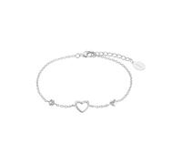 Armband S.OLIVER JUNIOR "Herz, 2034164" Armbänder Gr. Silber 925 (Sterlingsilber), bunt (silberfarben, weiß, weiß) Mädchen Mädchenschmuck mit Zirkonia (synth.) (18947909-0)