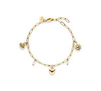 s.Oliver Bracelet - Elegantes Armband aus poliertem Edelstahl - gold - Gliederkette verstellbar bis 21 cm - wasserfest & hautfreundlich
