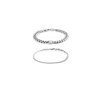 Armband Set CALVIN KLEIN "CK STATUS", edelstahlfarben, Armbänder, Herren, 20,8cm, Edelstahl (99174519-0) edelstahlfarben
