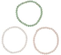 Armband Set FIRETTI "Multipack Schmuck Geschenk Armschmuck Armketten Edelstein", bunt (grün, weiß, rosa, grün, weiß, rosa), Armbänder, Damen, 18cm, Materialmix, Made in Germany - mit Aventurin, Jade, 