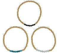 Armband Set FIRETTI "Multipack Schmuck Geschenk Armschmuck Armketten Edelstein", gold (goldfarben, schwarz, blau, hellblau, goldfarben, schwarz, blau, hellblau), Armbänder, Damen, 18cm, Materialmix, M