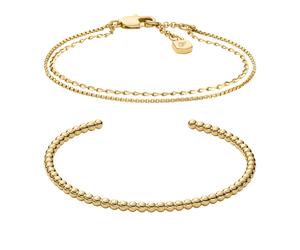 Armband Set FOSSIL "Multipack Schmuck Geschenk Metall JEWELRY", gold (gelbgoldfarben), Armbänder, Damen, 19,2cm, Metall (15837131-0) gelbgoldfarben