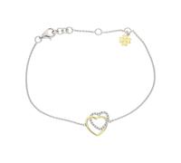 Armband Silber 925 Gold plattiert Zirkonia Herz Kleeblatt JL10-03-3865 JuwelmaLux