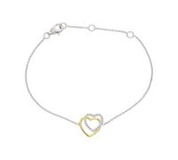Armband Silber 925 Gold plattiert Zirkonia Herz Kleeblatt JL10-03-3866 JuwelmaLux