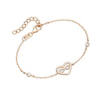 Armband SMART JEWEL "Herz mit Infinity - Zeichen, Zirkonia Steine, Silber 925", rosa (rosé vergoldet), Armbänder, Damen, 19cm, Silber 925 (Sterlingsilber), Armband (15578249-0) rosé vergoldet