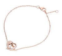 Armband SMART JEWEL "Herz mit Zirkonia, rosé vergoldet, Silber 925", rosa (rosé vergoldet), Armbänder, Damen, 19cm, Silber 925 (Sterlingsilber), Armband (63541323-0) rosé vergoldet