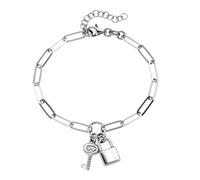 Armband SMART JEWEL "mit Anhänger Schloss und Schlüssel, Silber 925", silber, Armbänder, Damen, 19cm, Silber 925 (Sterlingsilber), Armband (89706815-0) silber