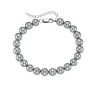 Armband SMART JEWEL "mit Muschel-Perlen, Silber 925", grau, Armbänder, Herren, 23cm, Silber 925 (Sterlingsilber), Armband (86968145-0) grau