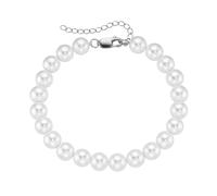 Armband SMART JEWEL "mit Muschel-Perlen, Silber 925", weiß, Armbänder, Herren, 23cm, Silber 925 (Sterlingsilber), Armband (91386660-0) weiß