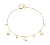 Armband SMART JEWEL "mit runden Plättchen und Zirkonia als Behang, Silber 925", gold, Armbänder, Damen, 19cm, Silber 925 (Sterlingsilber), Armband (73149958-0) gold