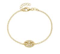 Armband SMART JEWEL "Mittelteil mit Zirkonia, Silber 925", gold, Armbänder, Damen, 19cm, Silber 925 (Sterlingsilber), Armband (47001936-0) gold