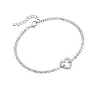 Armband SMART JEWEL "Zirkonia Steine, Herz, Silber 925", silber, Armbänder, Damen, 19cm, Silber 925 (Sterlingsilber), Armband (44501652-0) silber