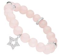 Armband Stern mit Rosenquarz rosa 925 Silber Zirkonia