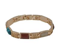 Armband STEUER "Echtstein mehrfarbig Magnet", bunt (mehrfarbig), Armbänder, Damen, 18,5cm, Metall, glänzend, Armband (36703338-0) mehrfarbig