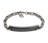 Armband STEUER "Edelstahl Schildband zweifarbig", silber, Armbänder, Herren, 21,5cm, Edelstahl, glänzend, matt, Armband (71950347-0) silber