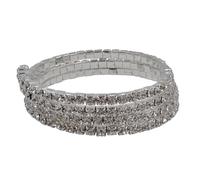 Armband STEUER "Gedrehter Strassarmreif silberfarben", grau (silbergrau), Armbänder, Damen, 19cm, Metall, Armband (17040357-0) silbergrau