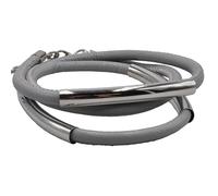 Armband STEUER "Kunstleder grau Karabiner", grau, Armbänder, Damen, 67cm, Synthetik, glänzend, Armband (87068952-0) grau