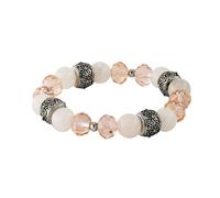 Armband STEUER "Metall 17cm Rosenquarz Glaskristall", rosa (rosé), Armbänder, Damen, 17,0cm, Metall, glänzend, Armband (52410909-0) rosé