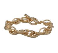 Armband STEUER "Metall vergoldet strukturiert 20cm", gelb, Armbänder, Damen, 20,0cm, Metall, glitzernd, Armband (63446645-0) gelb