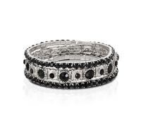 Armband STEUER "Set aus 3 Strecharmbändern rhodiumf.-schwarz", schwarz, Armbänder, Damen, 19cm, Metall, Armband (58807250-0) schwarz