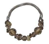 Armband STEUER "Stretch silberfarben mit Rauchquarz", braun, Armbänder, Damen, 19cm, Metall, glänzend, Armband (35632947-0) braun