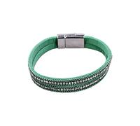 Armband STEUER "Velours Armband türkis mit Strass", grün, Armbänder, Damen, 19cm, Metall, glänzend, Armband (94889816-0) grün