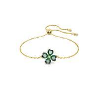 Armband SWAROVSKI "IDYLLIA" Gr. M, gold (gelbgoldfarben, grün, grün), Armbänder, Damen, M, Metall, Armband, mit Swarovski Kristall, Zirkonia (synth.) (87232327-M) gelbgoldfarben, grün, grün