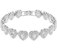 Armband SWAROVSKI "Schmuck Geschenk Ariana Grande Armkette Herz", silber (metallfarben, kristallweiß, kristallweiß), Armbänder, Damen, Metall, Armband, mit Swarovski Kristall (62497157-0) metallfarben