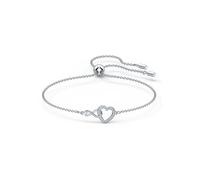Armband SWAROVSKI "Schmuck Geschenk Armkette Herz Infinity Liebe" Gr. M, silber (metallfarben, kristallweiß, kristallweiß), Armbänder, Damen, M, Metall, Armband, mit Swarovski Kristall (31428061-M) me