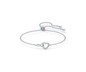 Armband SWAROVSKI "Schmuck Geschenk Armkette Herz Infinity Liebe" Gr. M, silber (metallfarben, kristallweiß, kristallweiß), Armbänder, Damen, M, Metall, Armband, mit Swarovski Kristall (31428061-M) me
