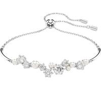 Armband SWAROVSKI "Schmuck Geschenk Constella Armkette", silber (metallfarben, kristallweiß, weiß, kristallweiß), Armbänder, Damen, Metall Perlen, Metall, Perlen, Armband, mit Swarovski Kristall - mit