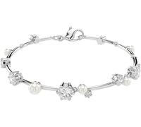 Armband SWAROVSKI "Schmuck Geschenk Constella Tennis Armkette", silber (metallfarben, kristallweiß, weiß, kristallweiß), Armbänder, Damen, Metall Perlen, Metall, Perlen, Armband, mit Swarovski Kristal