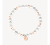 Armband TAMARIS "Schmuck Geschenk Edelstahl Armkette", roségoldfarben, weiß, weiß, Armbänder, Damen, 18cm, Edelstahl, Armband, mit verschiedenen Farbsteinen oder Glasperlen (81630622-0) roségoldfarben