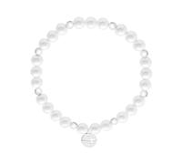 Armband TAMARIS "Schmuck Geschenk Edelstahl Armkette", silberfarben, weiß, Armbänder, Damen, 18cm, Edelstahl, Armband, mit verschiedenen Farbsteinen oder Glasperlen (23199228-0) silberfarben, weiß
