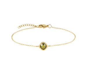 Armband TAMARIS "Shiny Stones", gelb (gelbgoldfarben, grün, grün), Armbänder, Damen, 21cm, Edelstahl, Armband, mit Zirkonia (synth.) (43501157-0) gelbgoldfarben, grün, grün