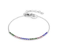Tamaris Tennis-Armband für Damen aus Edelstahl mit Zirkoniasteinen, Frauen Armschmuck größenverstellbar und wasserfest