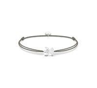 Armband THOMAS SABO "Armband Little Secret Engel", grau (silberfarben, grau, weiß, weiß), Armbänder, Damen, 20cm, Nylon Silber 925 (recycelt), Nylon, Silber 925 (recycelt), Armband, mit Zirkonia (synt