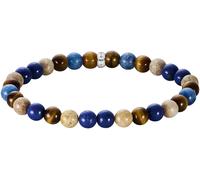 Armband THOMAS SABO "Bead Armband" Gr. 21, silber (silberfarben, braun, blau, natur, braun, blau, natur), Armbänder, Damen, 21, Silber 925 (recycelt), Armband, mit Dumortierit, Tigerauge, Lapislazuli-