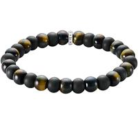 Armband THOMAS SABO "Bead Armband" Gr. 21, silber (silberfarben, schwarz, blau, braun, schwarz, blau, braun), Armbänder, Damen, 21, Silber 925 (recycelt), Armband, mit Obsidian, Tigerauge (12043057-21
