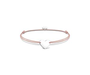 Armband THOMAS SABO "Little Secret Herz" Gr. 20, silber (silberfarben), Armbänder, Damen, 20, Silber 925 (recycelt) Textil, Silber 925 (recycelt), Textil, Armband (16738565-20) silberfarben