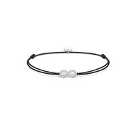 Armband THOMAS SABO "Little Secret Infinity/Unendlichkeitsschleife", silberfarben, schwarz, weiß, weiß, Armbänder, Damen, Nylon Silber 925 (recycelt), Nylon, Silber 925 (recycelt), Armband, mit Zirkon