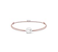 Armband THOMAS SABO "Little Secret WISHES COME TRUE", silberfarben, beige, weiß, weiß, Armbänder, Damen, Nylon Silber 925 (recycelt), Nylon, Silber 925 (recycelt), Armband, mit Zirkonia (48390026-0) s