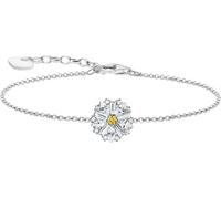 Armband THOMAS SABO "Lovely Daisy" Gr. 19, bunt (silberfarben, weiß, gelb, weiß, gelb), Armbänder, Damen, 19, Silber 925 (recycelt), Armband, mit Zirkonia (synth.) (70842244-19) silberfarben, weiß, ge