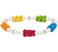 Armband THOMAS SABO "THOMAS SABO x HARIBO Schmuck: Perlenarmband mit Goldbären" Gr. 17, bunt (silberfarben, grün, gelb, rot, orange, weiß, blau, kristallweiß, grün, gelb, rot, orange, blau, kristallwe