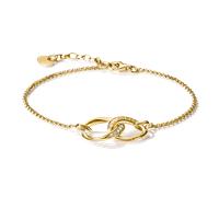 Armband THOMAS SABO "Together Armband gelbgoldfarben" Gr. 19, gelbgoldfarben, kristallweiß, kristallweiß, Armbänder, Damen, 19, Metall, Armband, mit Zirkonia (synth.) (74321242-19) gelbgoldfarben, kri