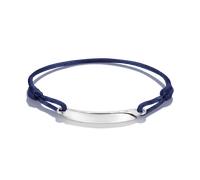 Armband THOMAS SABO "Together Textilarmband" Gr. 24, silberfarben, blau, Armbänder, Damen, 24, Silber 925 (recycelt) Textil, Silber 925 (recycelt), Textil, Armband (47302261-24) silberfarben, blau